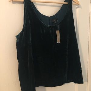 Velvet emerald green JCrew tank